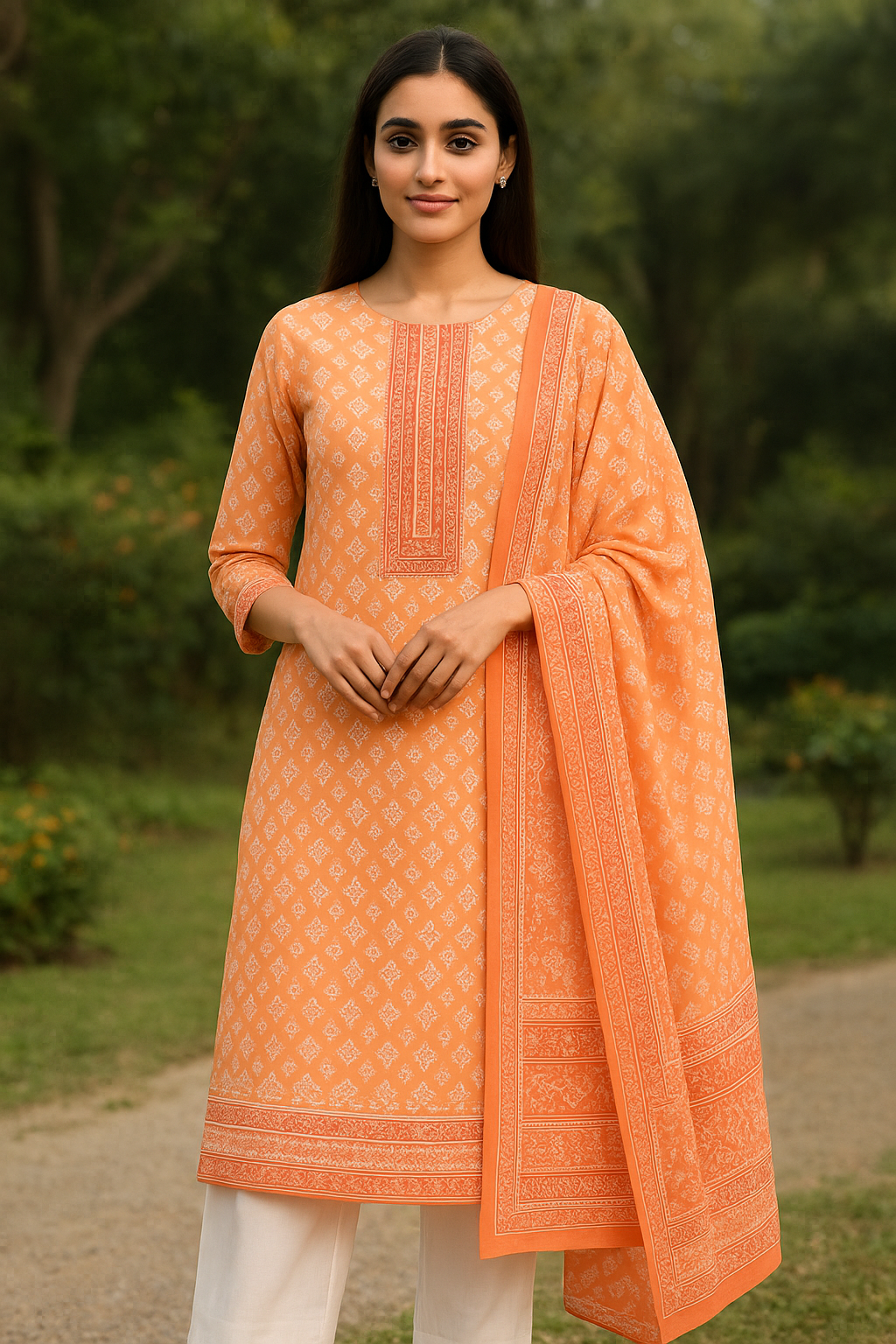 3PCS UNSTICHED PRINTED LAWN