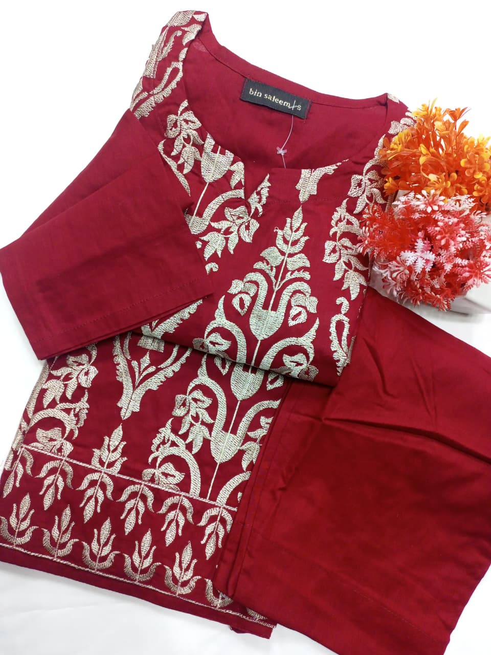 2pcs EMBROIDED PRET HEAVY JAAL WORK